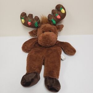 Build a Bear 18" Brown Christmas Moose Unstuffed Light Up Antlers Holiday Plush